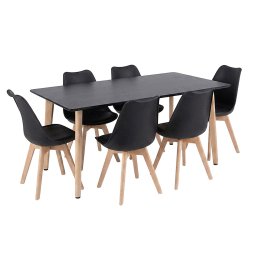 Silla 150 6+1 étkező garnitúra fekete-fekete