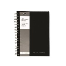 PUKKA PAD Spirálfüzet, A5, vonalas, 80 lap, PUKKA PAD "Black", fekete
