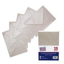 PUKKA PAD Boríték, C6, enyvezett, PUKKA PAD "Fresh White", elefántcsont fehér