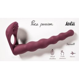 Strap-on Farnell vibrtor dupla penetrci, rezg piros 17 cm