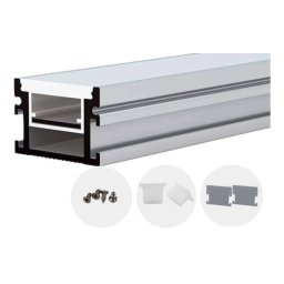 Optonica alumínium LED profil fehér fedővel, ezüst, 2m - 15133