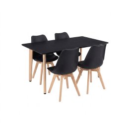 Silla 120 4+1 étkező garnitúra fekete-fekete