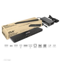 Club3D dokkolóállomás USB-C 12v1, 1xDP, 2xHDMI, 1xUSB-C, 5xUSB, 1xRJ45, 1x3.5mm, SD kártyaolvasó, fekete színben