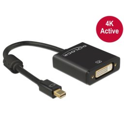 Delock mini DisplayPort 1.2 hím > DVI nő adapter, 4K, aktív, fekete