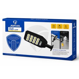 JORTAN Napelemes Utcai LED Lámpa - Kültéri Solar Közvilágítás Mozgásérzékelővel
