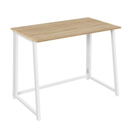 Összecsukható íróasztal ZARIMO 80×40 cm, fehér/sonoma tölgy