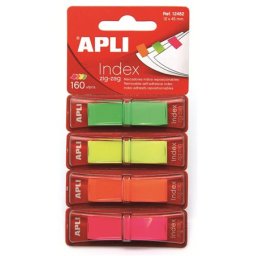 APLI Jelölőcímke, "Z", műanyag, 4x40 lap, 12x45 mm, APLI, 4 fluoreszkáló szín