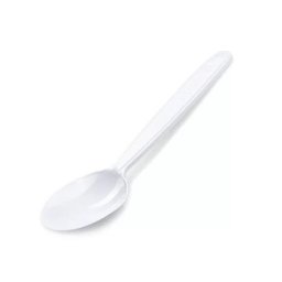 Evőkanál, műanyag, többször használatos, 18 cm, 50 db, fehér