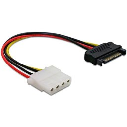 Delock hálózati adapter SATA 15-tűs hím és 4-tűs Molex csatlakozó, 12cm
