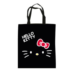 Hello Kitty Black vászontáska, bevásárlótáska 44 cm