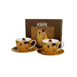 Klimt porcelán csésze aljjal 2 személyes készlet - 280 ml - The Kiss
