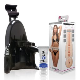 Fleshlight Riley Reid Utopia maszturbtor, univerzlis automata adapterrel + 50ml skost - vagina