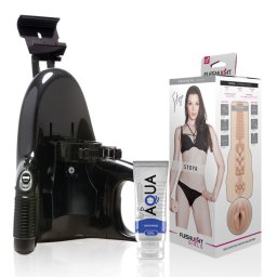 Fleshlight Stoya Destroya maszturbtor, univerzlis automata adapterrel + 50ml skost - vagina
