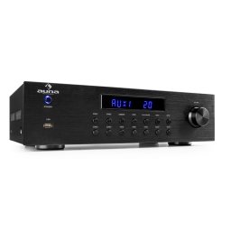 Auna AV2-CD850BT 4 zónás sztereó erősítő, 8 x 50 W RMS, Bluetooth, USB, CD, fekete (AV2-CD850BT)