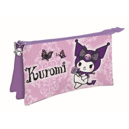 Hello Kitty Kuromi Purple 3 rekeszes tolltartó 22 cm
