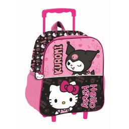Hello Kitty & Kuromi gurulós ovis 3D hátizsák, táska 32 cm