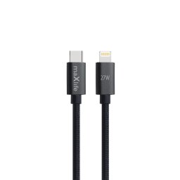 Maxlife MXUC-12 kábel USB-C - Lightning 2,0 m 27W fekete