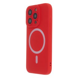 TectoShield Silicon Soft MagSafe-kompatibilis tok iPhone 12 - piros