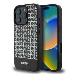 iPhone 16 Pro Max (6.9") hátlap tok, PU, magsafe, mintás, DKNY Repeat Pattern Bottom Stripe MagSafe