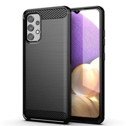 Samsung Galaxy A06 4G/5G szilikon tok, fekete, SM-A065, SM-A066, Carbon fiber