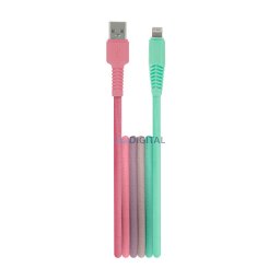 Setty kábel USB - Lightning 1,5 m 2,4A KGA-L-1.52420 türkiz-rózsaszínes színátmenet