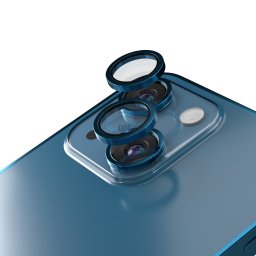 Etteri kamera lencse védő edzett üveg tengerkék szegéllyel iPhone 13/13 mini