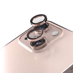 Etteri kamera lencse védő edzett üveg rózsaszín szegéllyel iPhone 13/13 mini