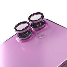 Etteri kamera lencse védő edzett üveg rózsaszín szegéllyel iPhone 16/16 Plus