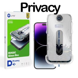 Apple iPhone 15 Pro Lito D+ Tools Privacy 2.5D Full Üvegfólia - Fekete