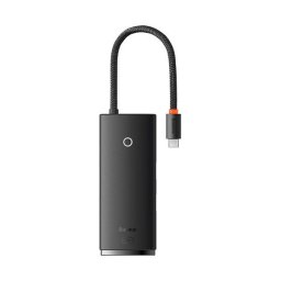 Baseus Lite Series 6 az 1-ben Hub USB-C-2x USB-A 3.0+USB-C+HDMI+SD/TF, fekete