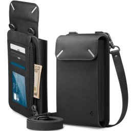 Spigen Valentinus telefon tartó táska / pénztárca kártyatartóval, max. 6.8", fekete