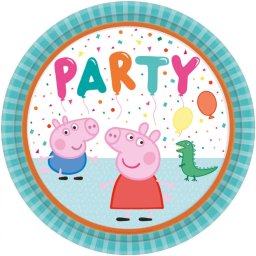 Peppa papírtányér, party tányér 8 DARABOS, 23 cm Nr1