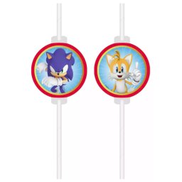 Sonic a sündisznó papír szívószál, 4 db-os szett FSC Nr1