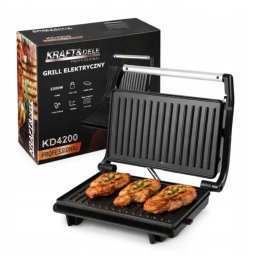 Kraft&Dele Kihajtható, elektromos, kontakt grill szendvicssütő és Panini sütő, 2200W, KD4200
