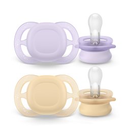 Philips Avent SCF075/01 Játszócumi ultra start neutral 0-2hó lányos 2 db (lila-sárga)