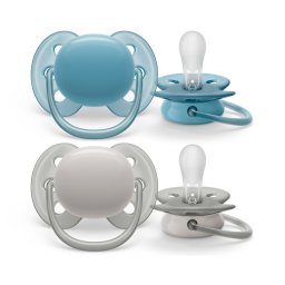 Philips Avent SCF091/03 Játszócumi Ultrasoft Premium neutral 0-6hó, 2 db (zöld-narancs)
