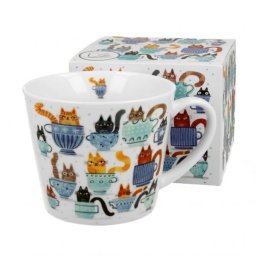 Macskavilág porcelán bögre díszdobozban - 600 ml - Teacup Cats