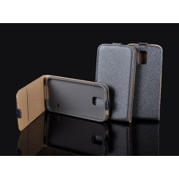 Huawei Y600 grafitszürke szilikon keretes vékony flip tok