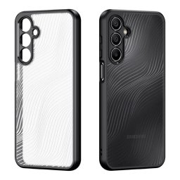 Samsung Galaxy A25 hátlap tok, telefon tok, átlátszó / fekete, PC/TPU, kamera védelemmel, SM-A256, Dux Ducis Aimo