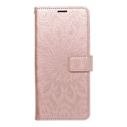 Samsung Galaxy A36 telefon tok, könyvtok, oldalra nyíló tok, mágnesesen záródó, rose gold, mandala, SM-A366, Mezzo