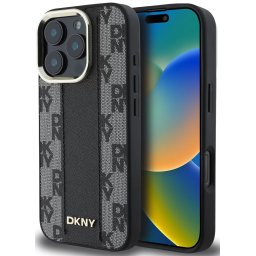 iPhone 16 Pro Max (6.9") hátlap tok, PU, magsafe, mintás, DKNY Checkered Pattern Magsafe