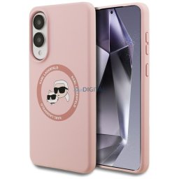 Karl Lagerfeld tok Samsung Galaxy S25 Edge - MÁGNESES SZILIKON, KÉTFEJŰ, rózsaszín
