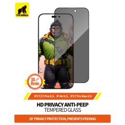 Apple iPhone 16 Pro Max/17 Pro Max TG Privacy 2.5D Full Üvegfólia - Fekete