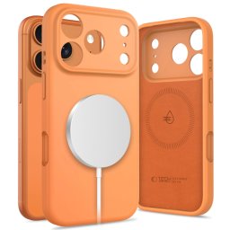 Apple iPhone 17 Pro Max Tech-Protect Silicon Magsafe Hátlap - Narancssárga