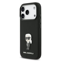 Apple iPhone 17 Pro KARL LAGERFELD KLHMP17LSMHKNPK Liquid Silicon MagSafe Hátlap - Fekete
