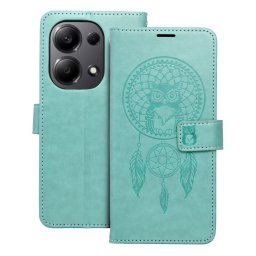 Samsung Galaxy S25 FE telefon tok, könyvtok, oldalra nyíló tok, mágnesesen záródó, zöld, dreamcatcher, SM-S731, Mezzo