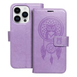 Samsung Galaxy S25 telefon tok, könyvtok, oldalra nyíló tok, mágnesesen záródó, lila, dreamcatcher, SM-S931 Mezzo