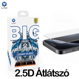 Apple iPhone 15 Lito Big Curved 2.5D Full Üvegfólia - Átlátszó