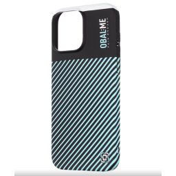 iPhone 15 Pro (6.1") hátlap tok, kemény tok, PC tok, fekete-kék, OBAL:ME Flossy Stripes