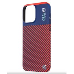iPhone 15 Pro Max (6.7") hátlap tok, kemény tok, PC tok, kék-piros, OBAL:ME Flossy Stripes